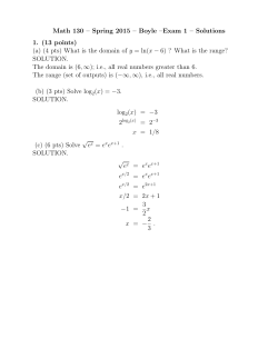 Solutions for Exam 1