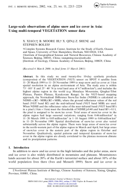 Large-scale observations of alpine snow and ice cover in Asia
