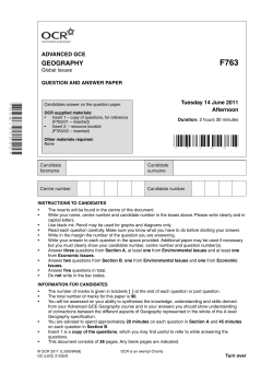 Question paper - Unit F763 - Global issues