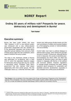 Ending 50 Years of Military Rule? Prospects for Peace