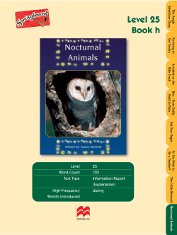 Nocturnal Animals Teacher Notes