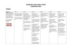 Broadwater Down Primary School Calculations Policy Division