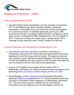 Keeping you &ldquo;In the Know&hellip;&rdquo; 12/2/16 Giving Tuesday Raises