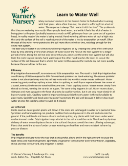 Learn to Water Well - Warner`s Nursery and Landscaping