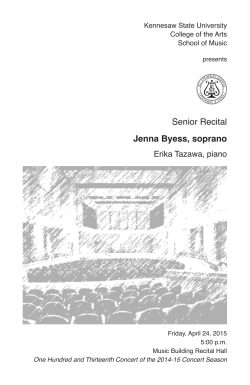 Senior Recital: Jenna Byess, soprano