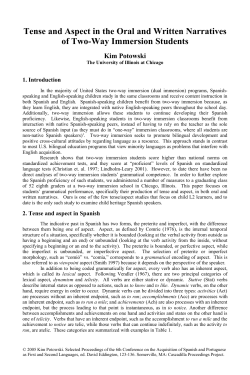 Tense and Aspect in the Oral and Written Narratives of Two