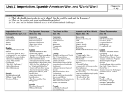 Unit 7: Imperialism, Spanish-American War, and World War I