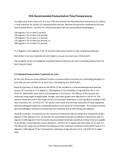 FDA Recommended Pasteurization Time/Temperatures