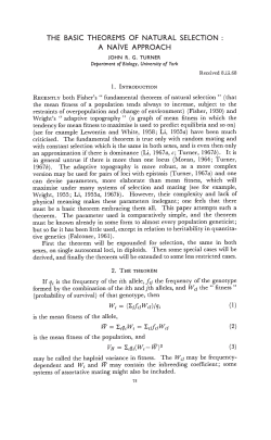 THE BASIC THEOREMS OF NATURAL SELECTION: A