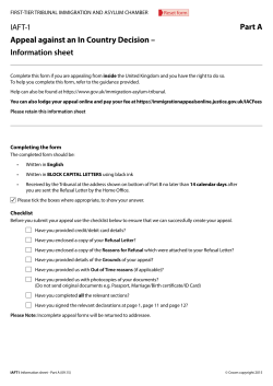 IAFT-1 Appeal against an In Country Decision