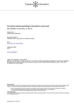 Tilburg University On mimicry and the psychology of the belief in a