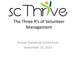 The Three R`s of Volunteer Management