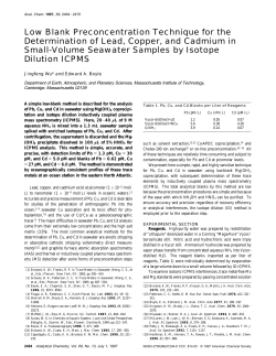 Low Blank Preconcentration Technique for the Determination