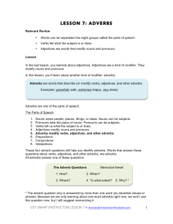 LESSON 7: ADVERBS