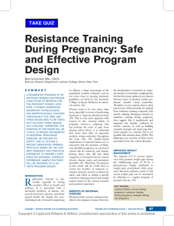 Resistance Training During Pregnancy: Safe and Effective