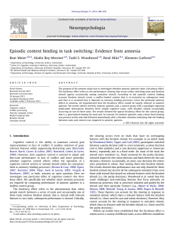 Episodic context binding in task switching Evidence from amnesia