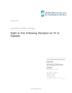 Eight-in-Ten Following Olympics on TV or Digitally