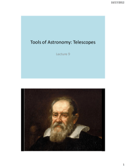 Tools of Astronomy: Telescopes