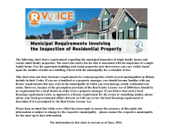 The following chart shows requirements regarding the municipal