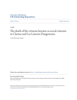 The death of the virtuous heroine as social criticism in Clarissa and