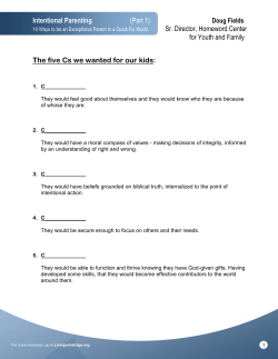 Intentional Parenting (Part 1) Sr. Director