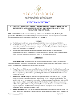event hall contract