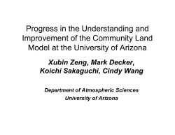 Hydrology work at U. Arizona