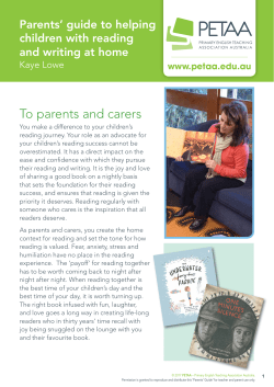 Parents Guide to Helping Children with Reading and Writing at