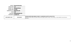 SUBJECT: Physical Education COURSE TITLE: Personal Fitness