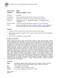 SRP Matter Lesson 9 - Scientist in Residence Program