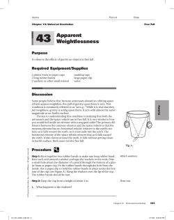 apparent weightlessness lab