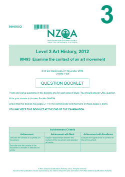 Level 3 Art History (90495) 2011