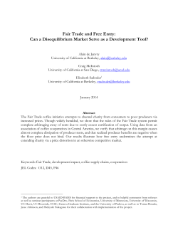 Fair Trade and Free Entry: Can a Disequilibrium