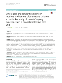 Differences and similarities between mothers and fathers of