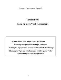 Basic Subject-Verb Agreement