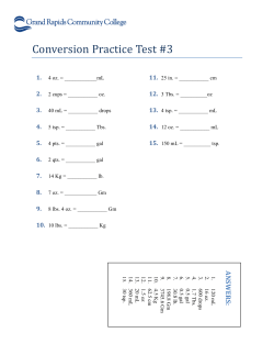 Conversion Practice Test #3