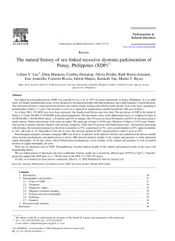 The natural history of sex-linked recessive dystonia parkinsonism of