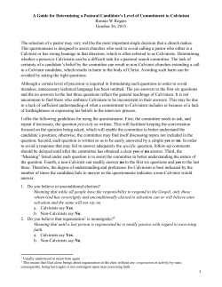 A Guide for Determining a Pastoral Candidate`s Level of