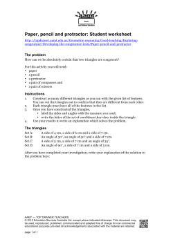 Paper, pencil and protractor: Student worksheet