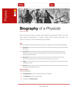 Biography of a Physicist