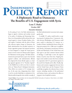 A Diplomatic Road to Damascus