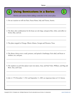 Using Semicolons in a Series | Punctuation Worksheets