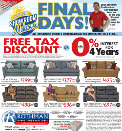 free tax discount - Rothman Furniture