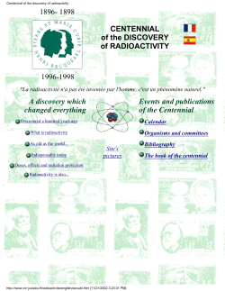 Centennial of the discovery of radioactivity