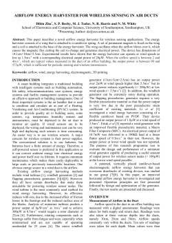 airflow energy harvester for wireless sensing in air duct