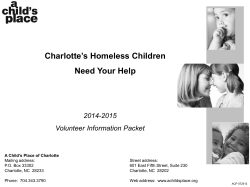 Charlotte`s Homeless Children Need Your Help