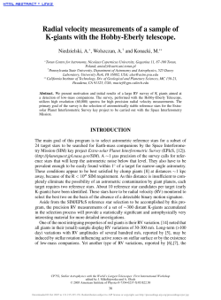 Radial velocity measurements of a sample of K