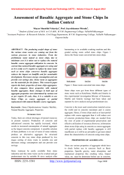 Assessment of Basaltic Aggregate and Stone Chips In Indian