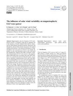 The influence of solar wind variability on magnetospheric ULF wave