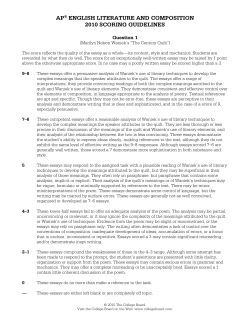 ap&reg; english literature and composition 2010 scoring